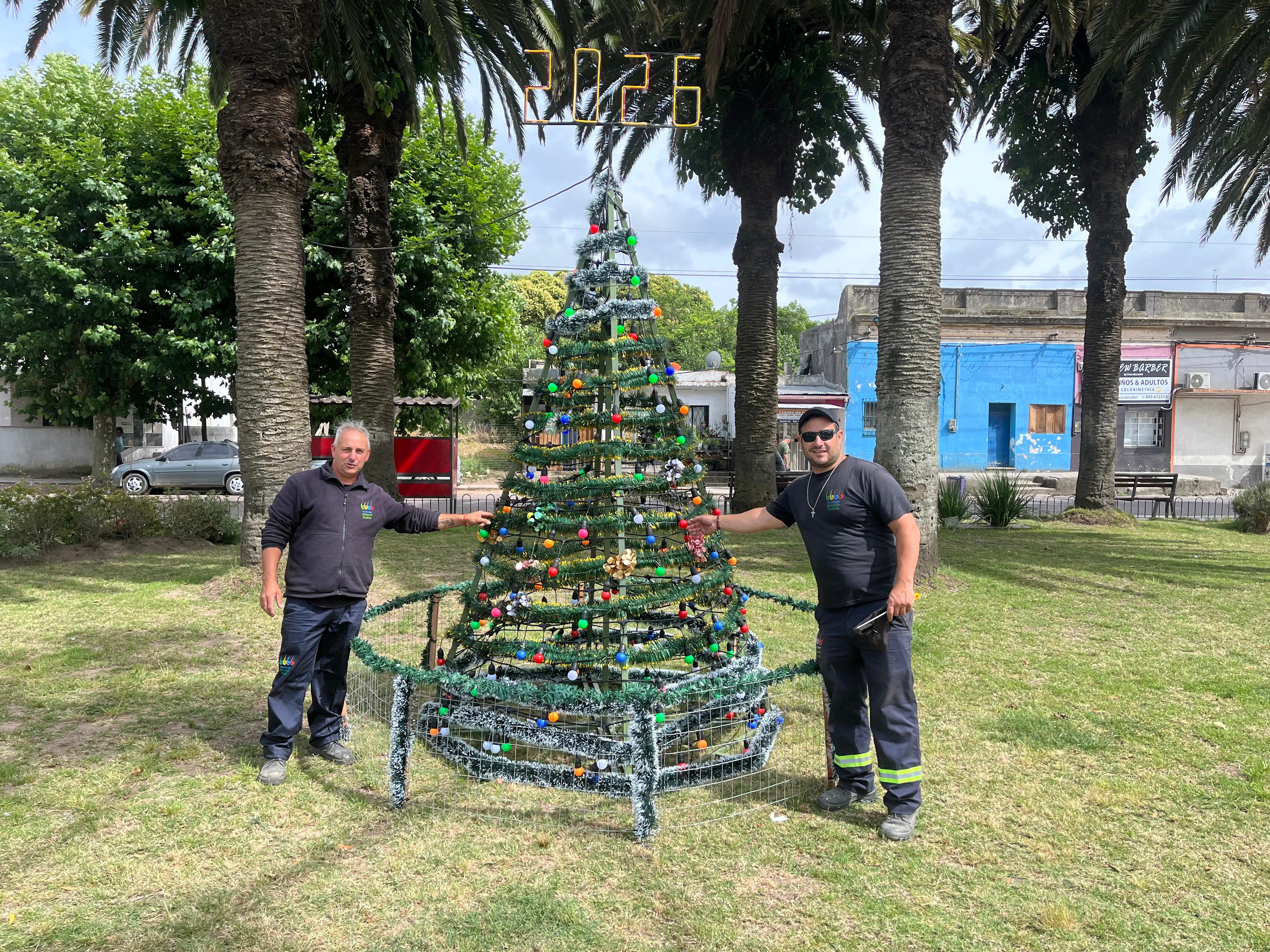 Nuevo arbolito de Navidad en la Plaza Diego Pons.