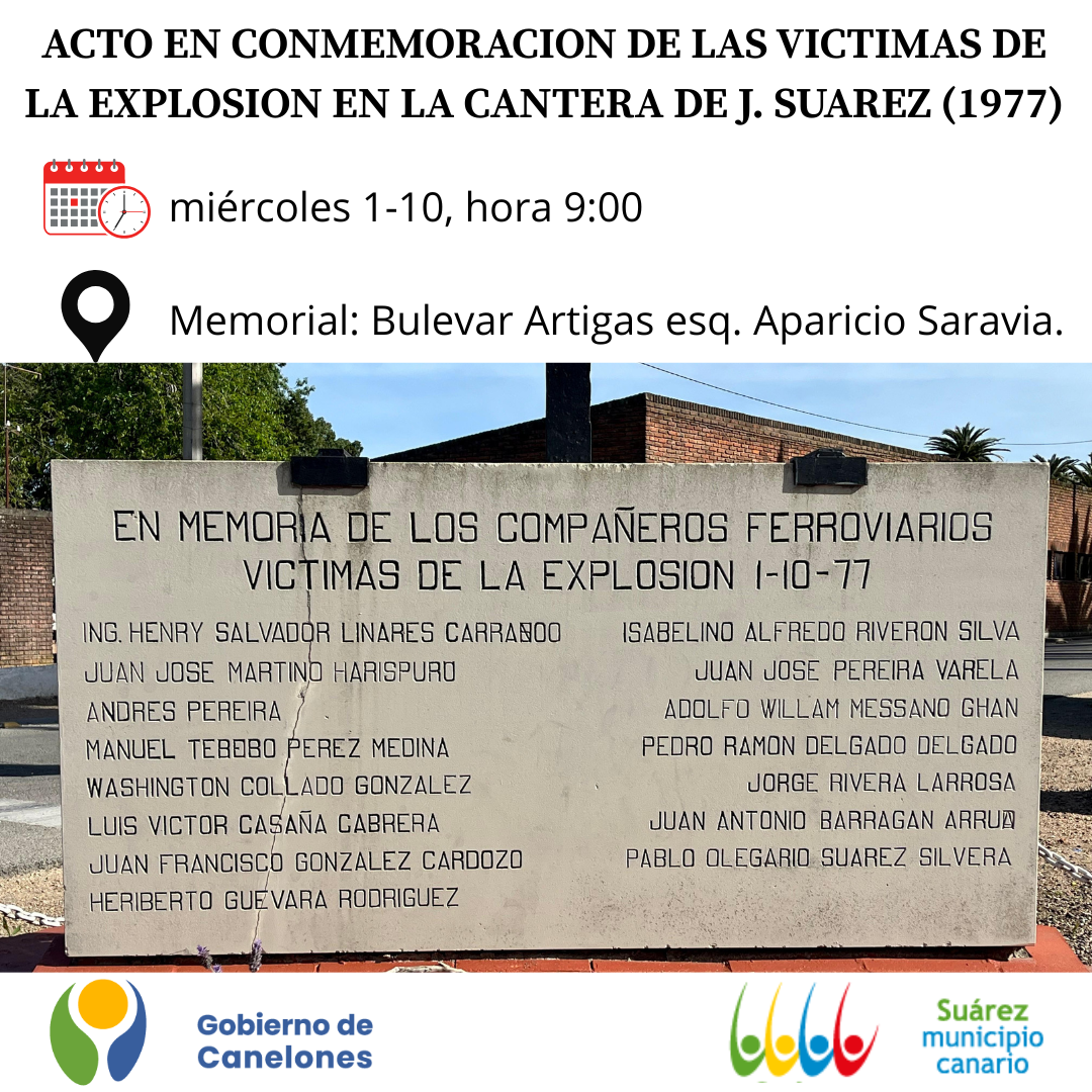 ACTO EN CONMEMORACION DE LAS VICTIMAS DE LA EXPLOSION EN LA CANTERA DE JOAQUIN SUAREZ (1977)